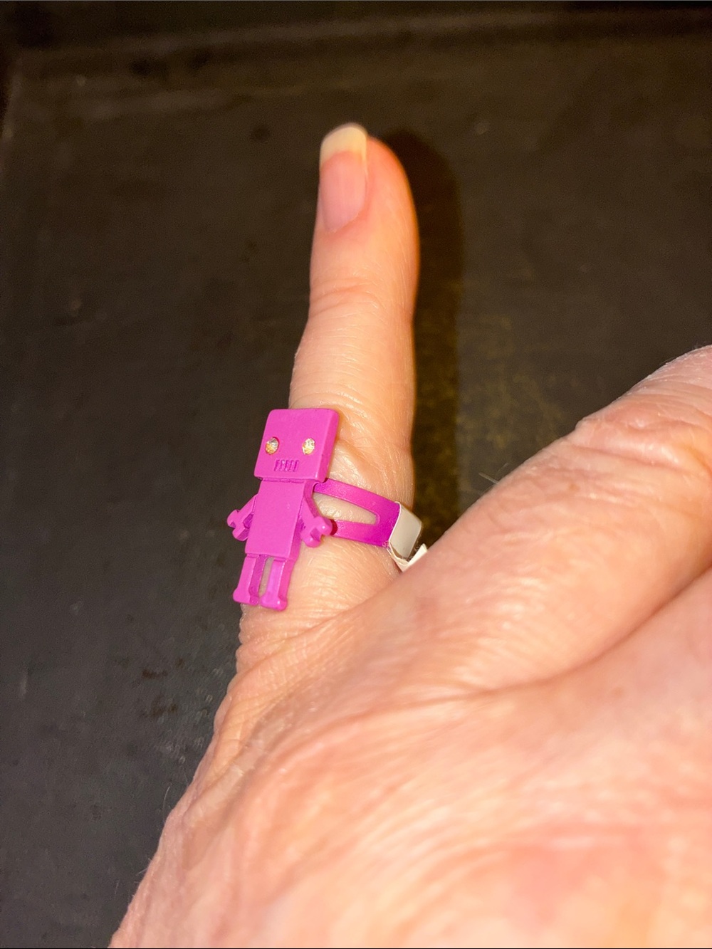 Pink Robot Ring - Fun Adjustable Accessory - Picture 3 of 10
